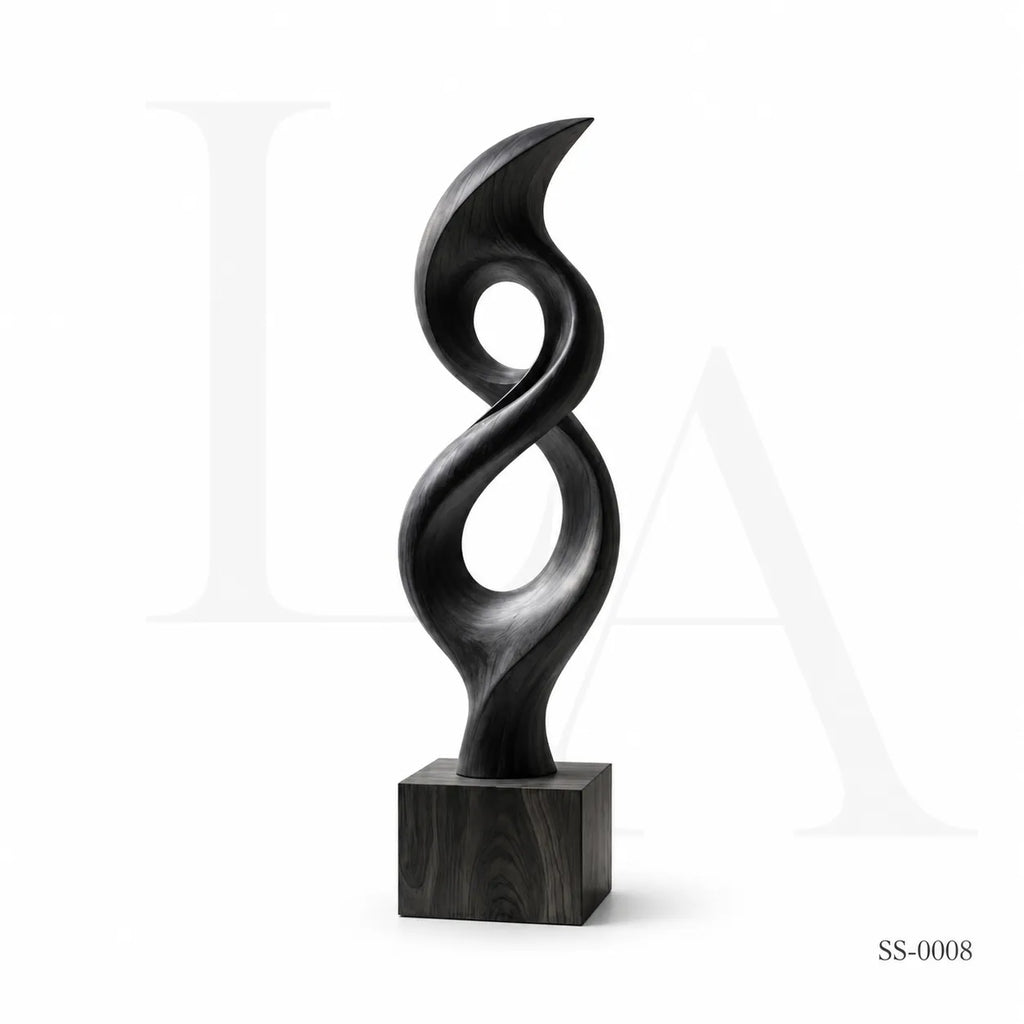 Abstract Black Stainless Steel Infinity Sculpture