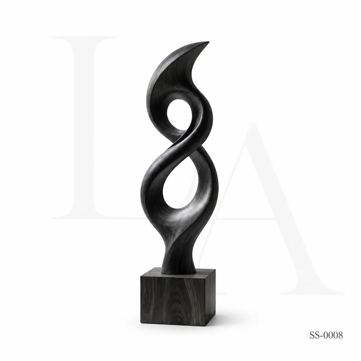 Abstract Black Stainless Steel Infinity Sculpture