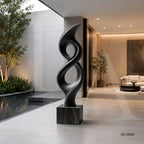 Abstract Black Stainless Steel Infinity Sculpture