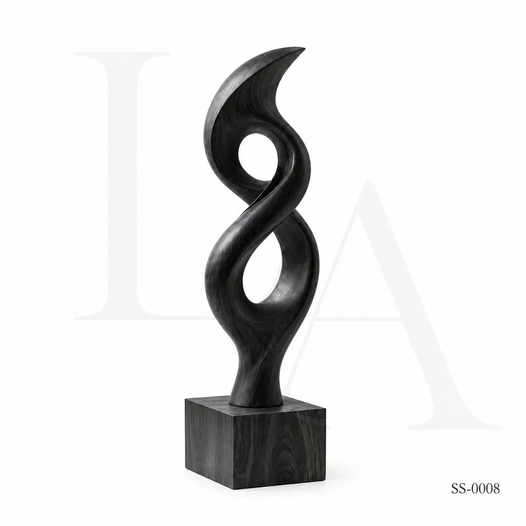 Abstract Black Stainless Steel Infinity Sculpture
