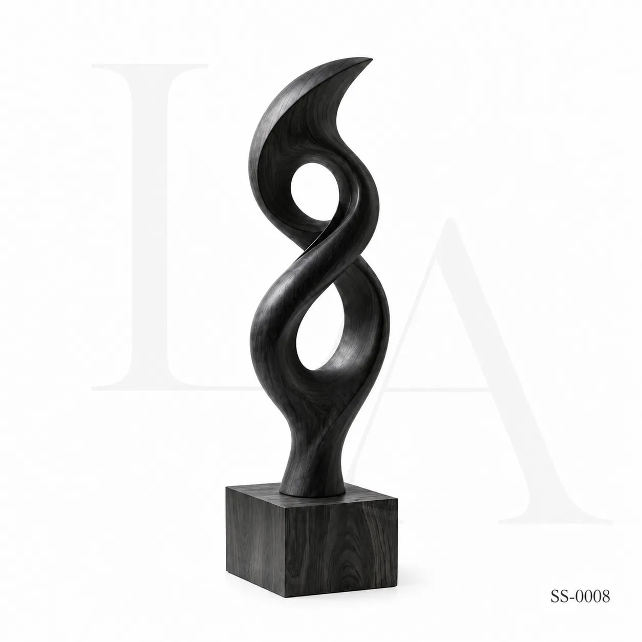 Abstract Black Stainless Steel Infinity Sculpture