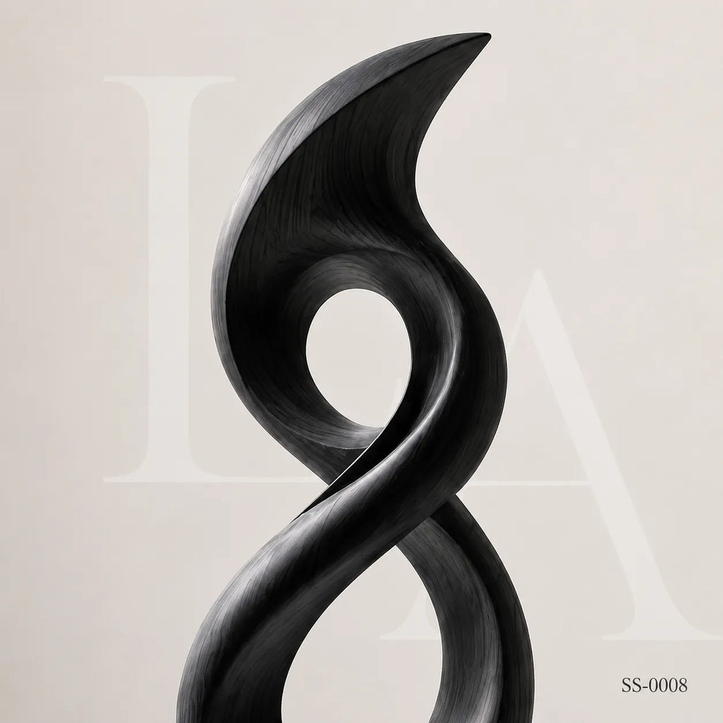 Abstract Black Stainless Steel Infinity Sculpture