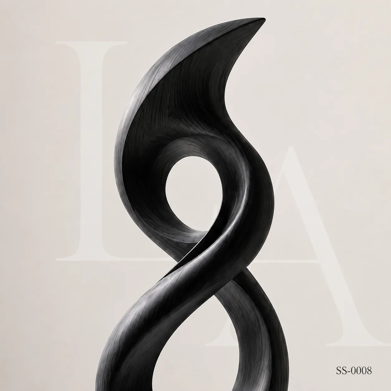 Abstract Black Stainless Steel Infinity Sculpture