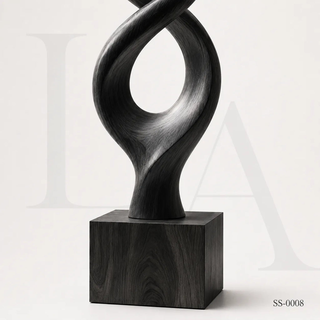 Abstract Black Stainless Steel Infinity Sculpture