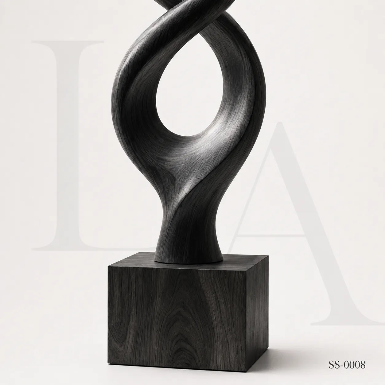 Abstract Black Stainless Steel Infinity Sculpture