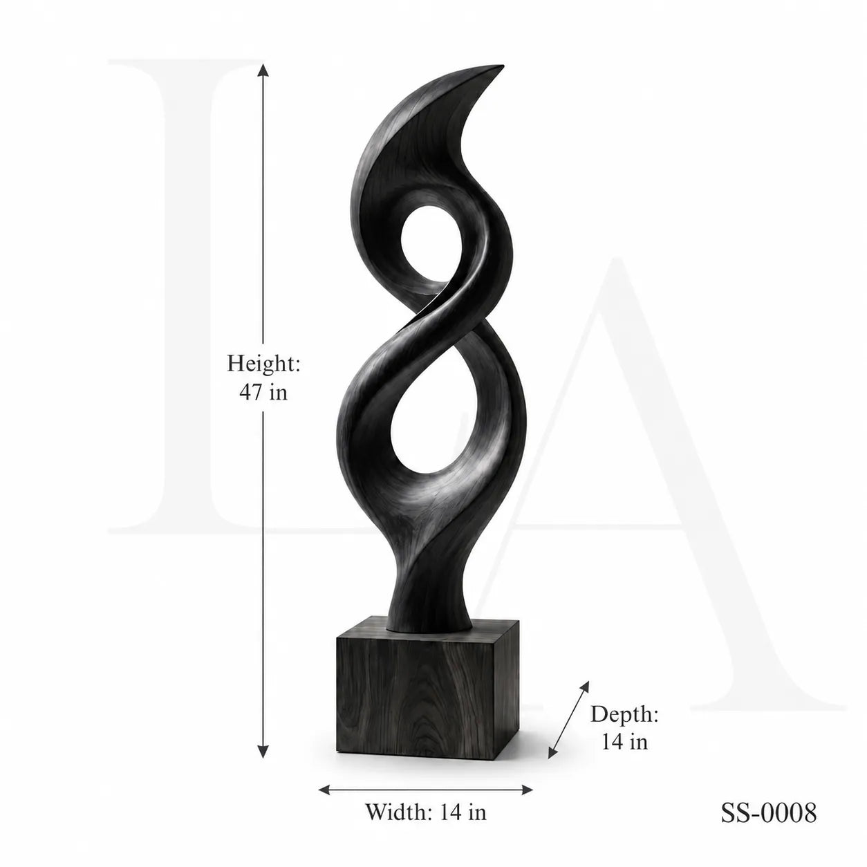Abstract Black Stainless Steel Infinity Sculpture