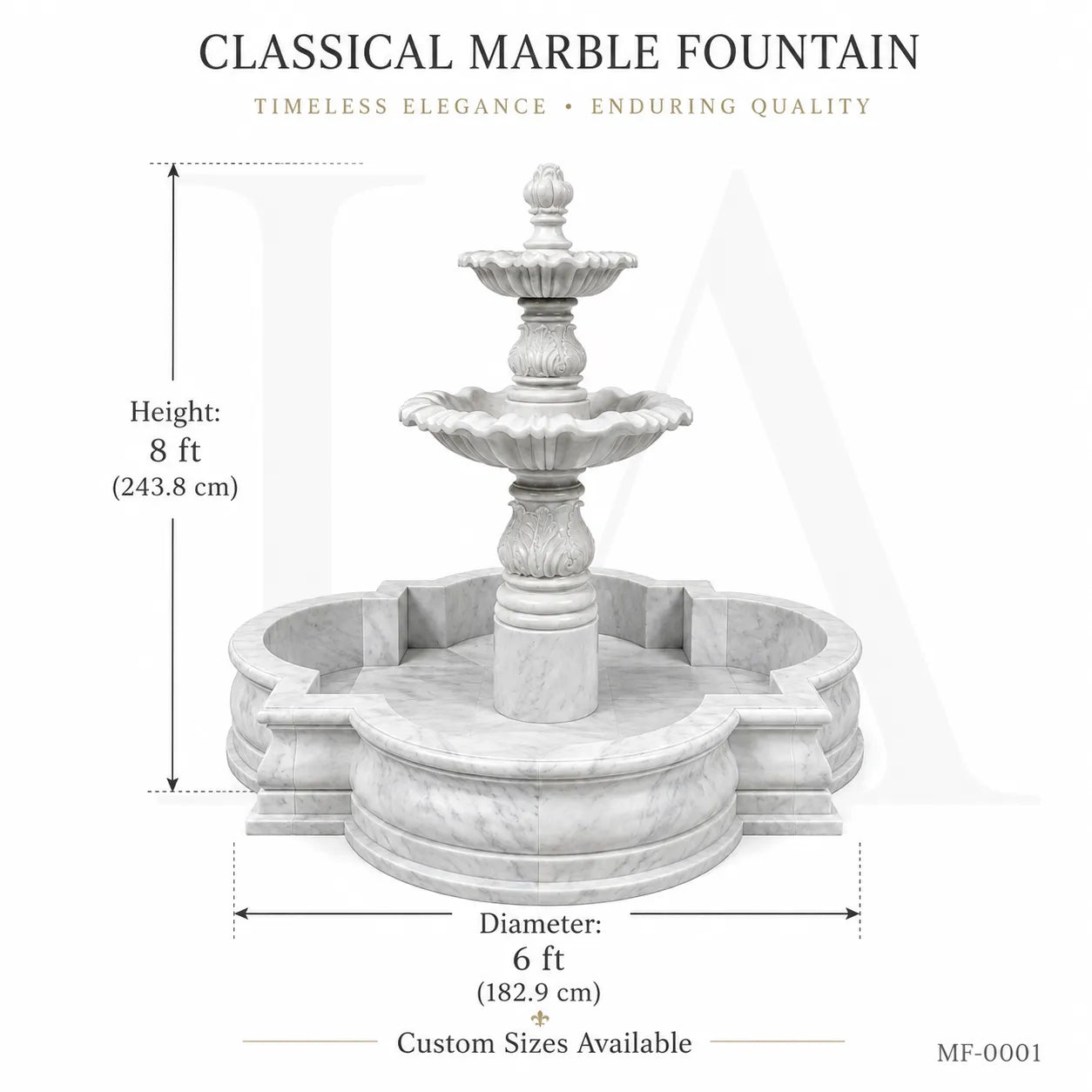 Classical White Marble Garden Fountain