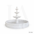 Classical White Marble Tiered Garden Fountain with Basin
