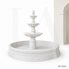 Classical White Marble Tiered Garden Fountain with Basin