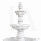 Classical White Marble Tiered Garden Fountain with Basin
