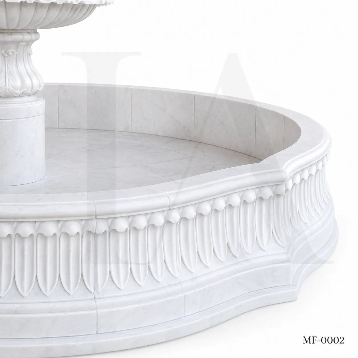 Classical White Marble Tiered Garden Fountain with Basin