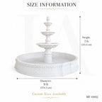 Classical White Marble Tiered Garden Fountain with Basin