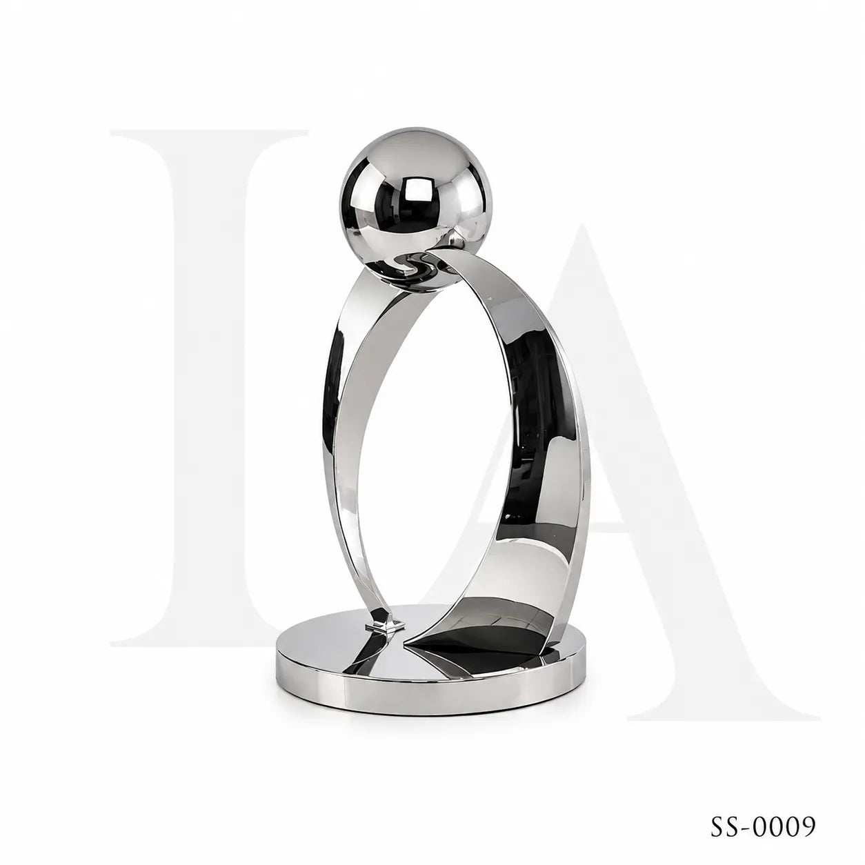 Modern Mirror Polished Stainless Steel Abstract Sculpture