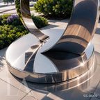 Modern Mirror Polished Stainless Steel Abstract Sculpture