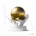 Monumental Stainless Steel Football Sculpture