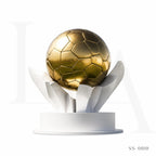 Monumental Stainless Steel Football Sculpture