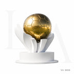 Monumental Stainless Steel Football Sculpture