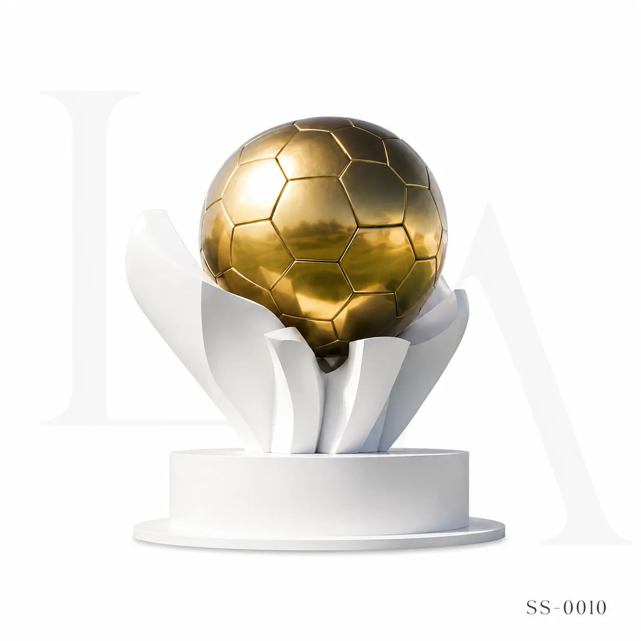 Monumental Stainless Steel Football Sculpture