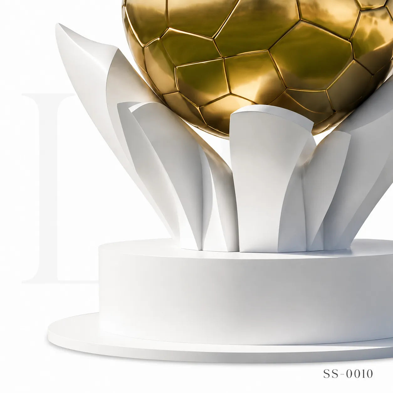 Monumental Stainless Steel Football Sculpture