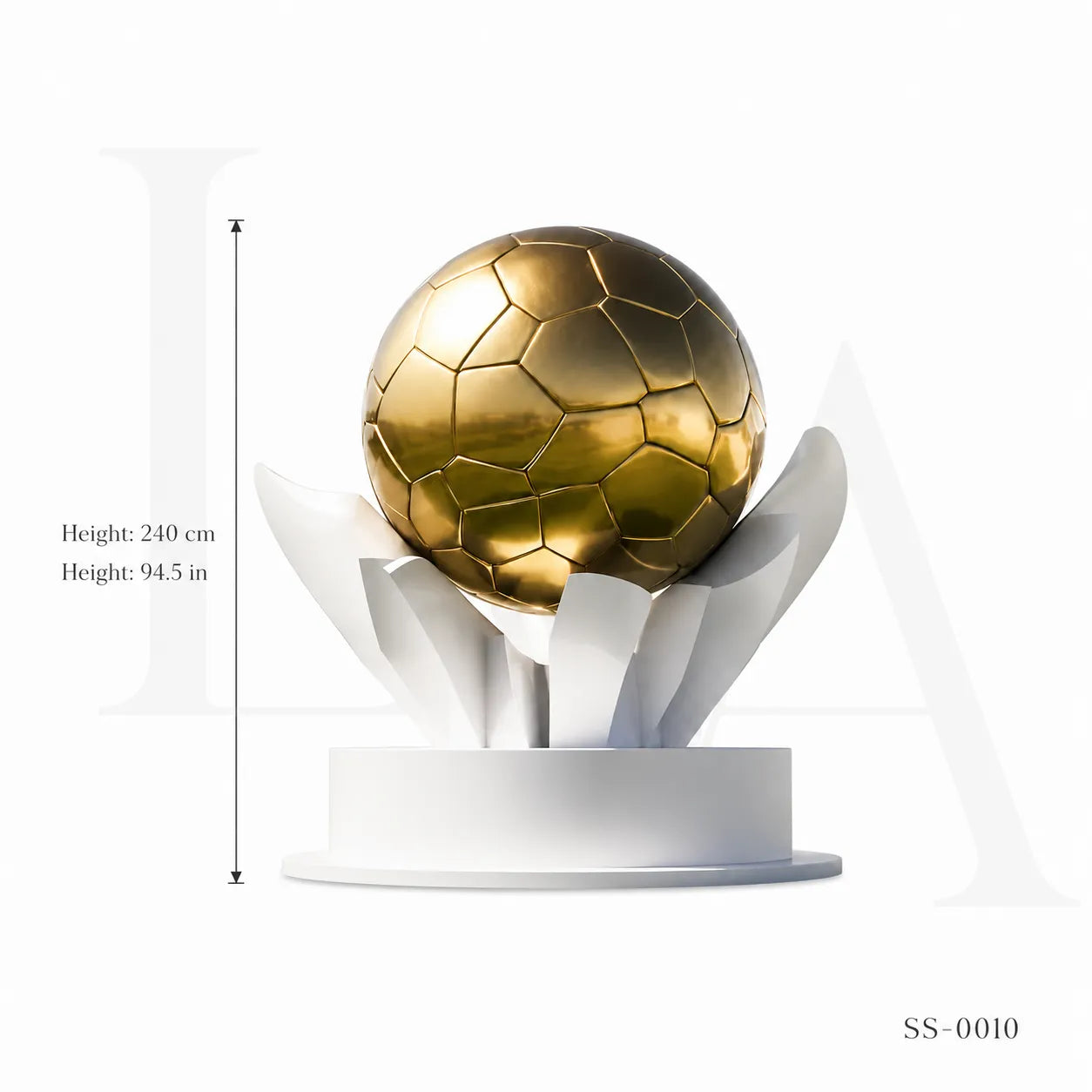 Monumental Stainless Steel Football Sculpture