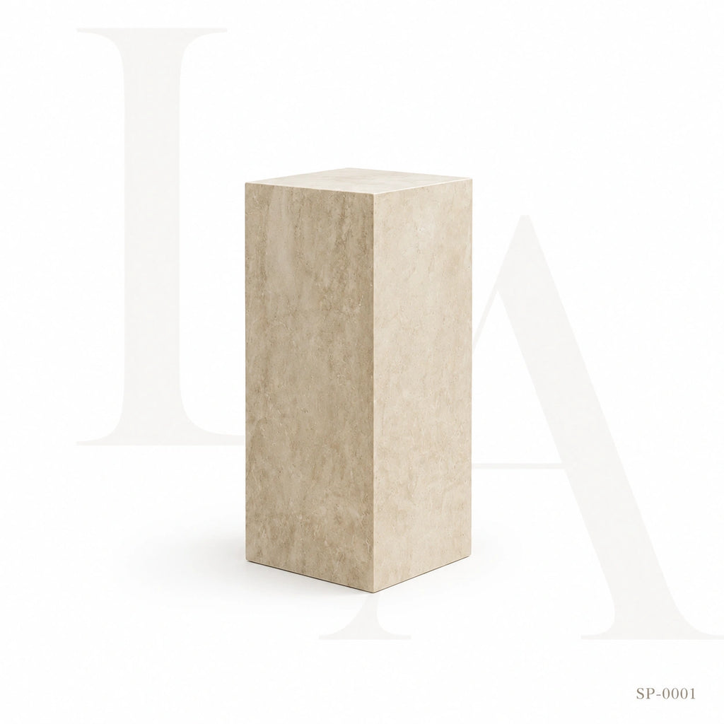 Minimalist Natural Stone Pedestal Side Table