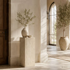 Minimalist Natural Stone Pedestal Side Table