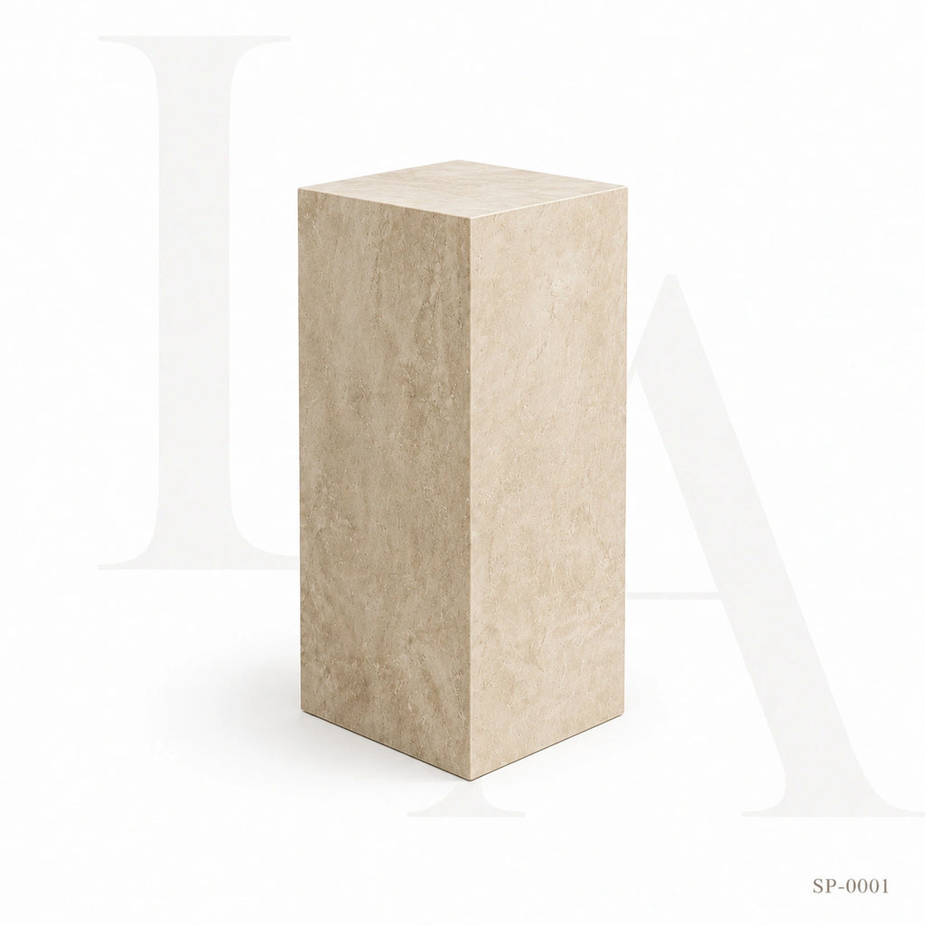 Minimalist Natural Stone Pedestal Side Table