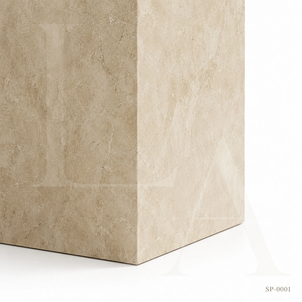 Minimalist Natural Stone Pedestal Side Table