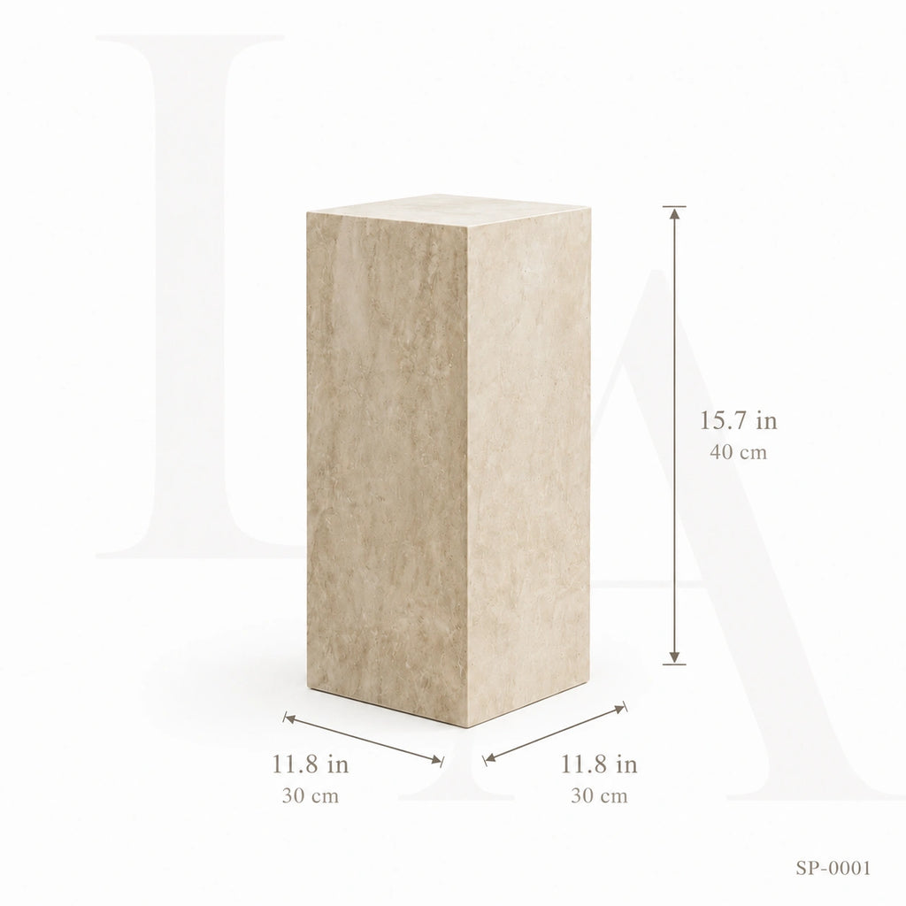 Minimalist Natural Stone Pedestal Side Table