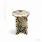 Modern Round Natural Marble Side Table