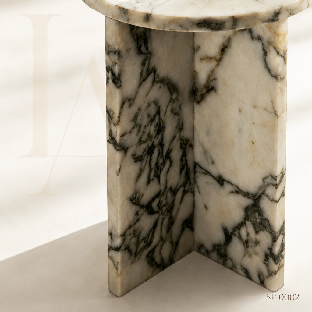 Modern Round Natural Marble Side Table