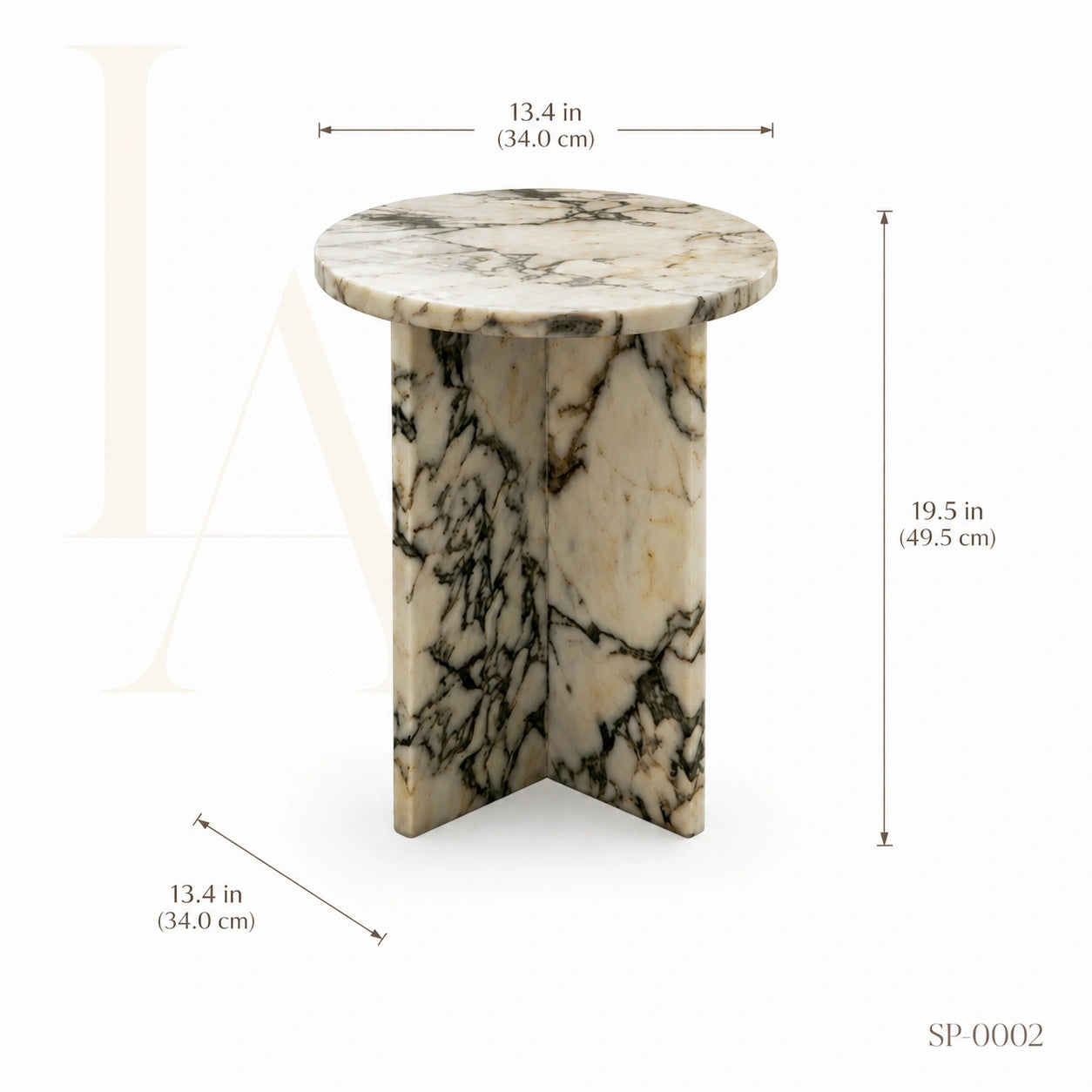 Modern Round Natural Marble Side Table
