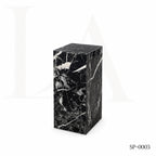 Modern Black Marble Marquina Rectangular Side Table