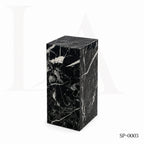 Modern Black Marble Marquina Rectangular Side Table