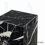 Modern Black Marble Marquina Rectangular Side Table