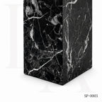 Modern Black Marble Marquina Rectangular Side Table