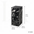 Modern Black Marble Marquina Rectangular Side Table