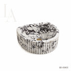Fluted Carrara Marble Bathroom Sink Basin