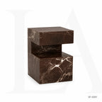 Handcrafted Rosso Levanto Marble Side Table, natural Stone Coffee Table, Sculptural Side Table, Modern Minimalist Accent, Custom Furniture