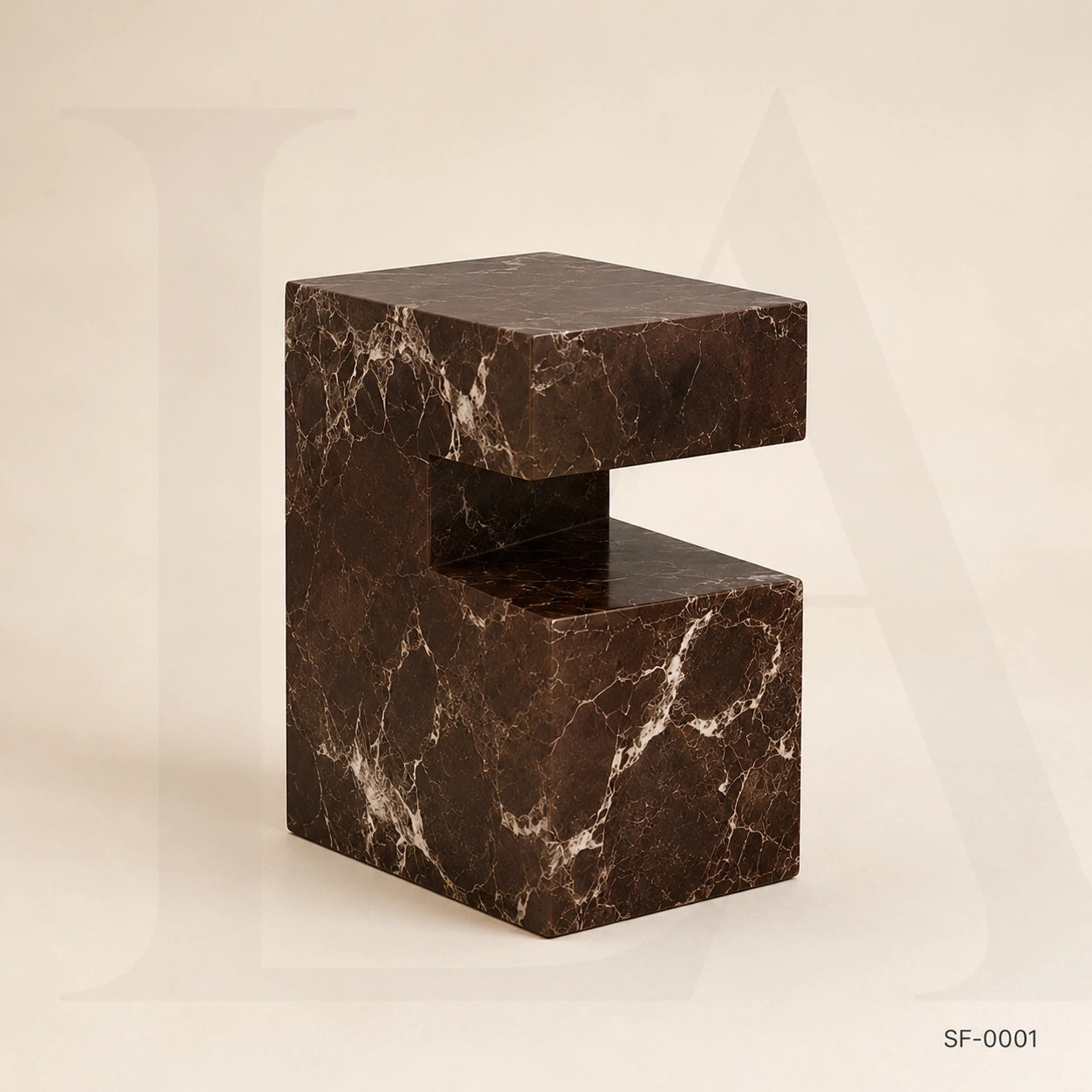Handcrafted Rosso Levanto Marble Side Table, natural Stone Coffee Table, Sculptural Side Table, Modern Minimalist Accent, Custom Furniture