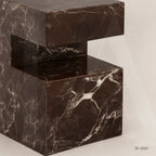 Handcrafted Rosso Levanto Marble Side Table, natural Stone Coffee Table, Sculptural Side Table, Modern Minimalist Accent, Custom Furniture