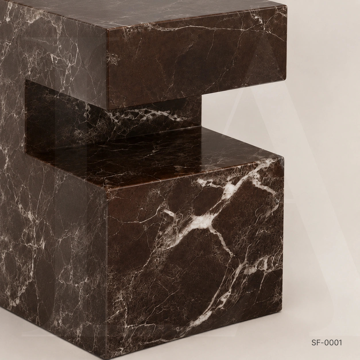 Handcrafted Rosso Levanto Marble Side Table, natural Stone Coffee Table, Sculptural Side Table, Modern Minimalist Accent, Custom Furniture