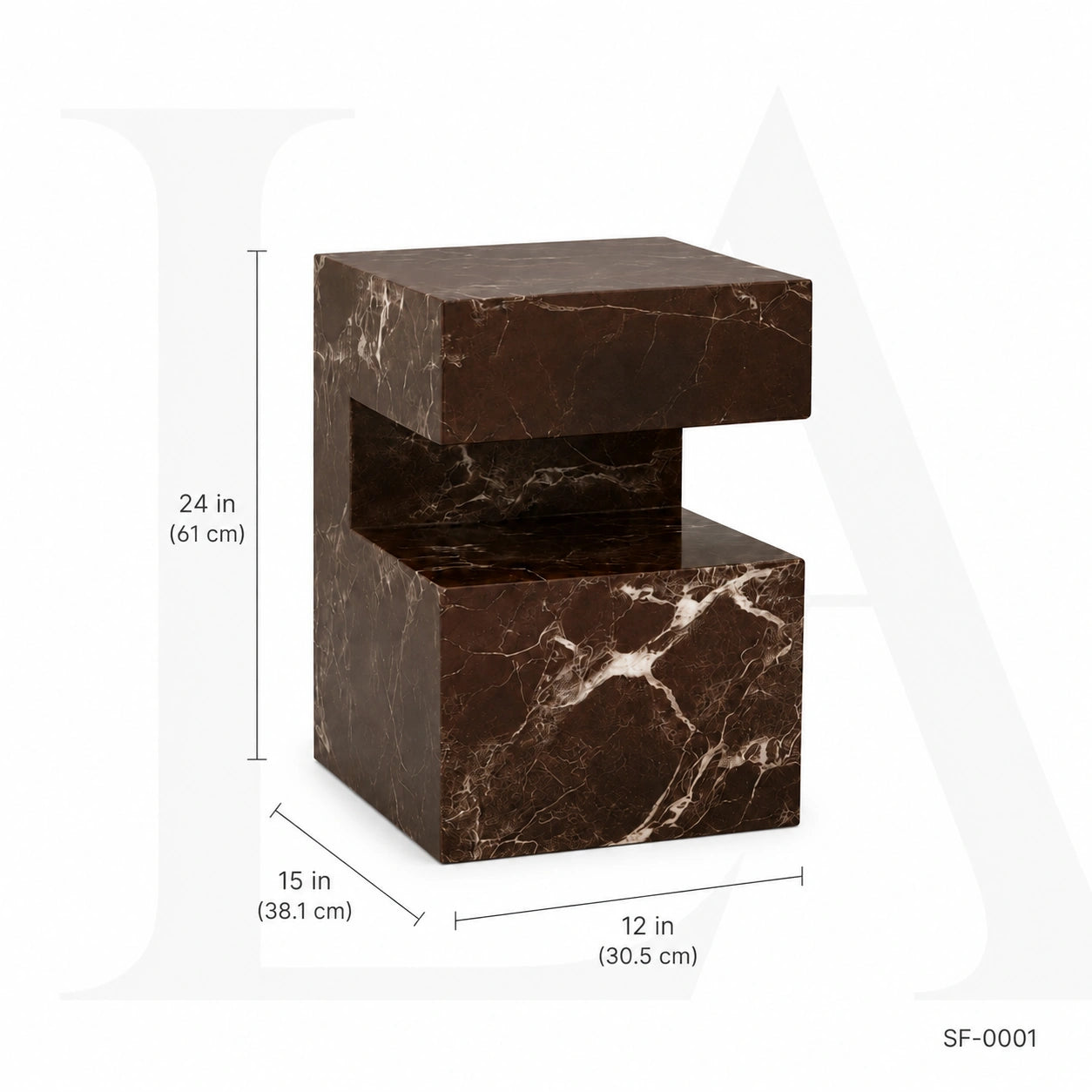 Handcrafted Rosso Levanto Marble Side Table, natural Stone Coffee Table, Sculptural Side Table, Modern Minimalist Accent, Custom Furniture