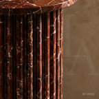 Rosso Levanto Marble Side Table | Fluted Burgundy Plinth