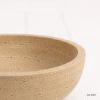 Beige Travertine Bowl, Natural Stone Decorative Centerpiece