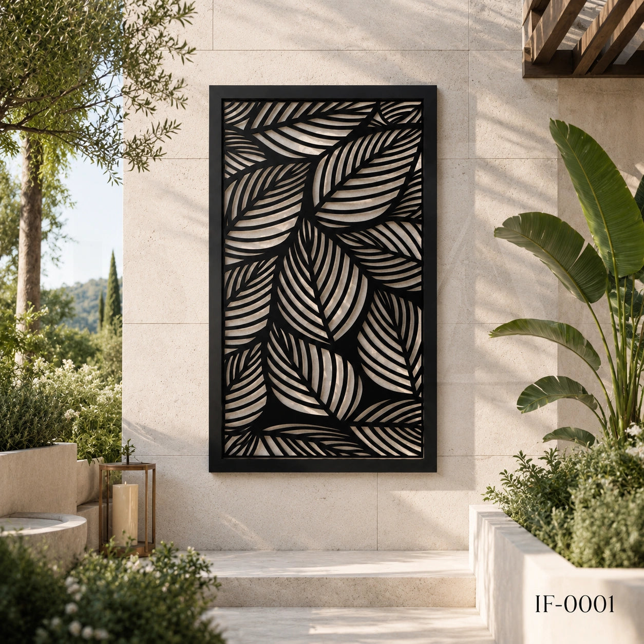 Modern Laser Cut Metal Outdoor Privacy Screen Panel