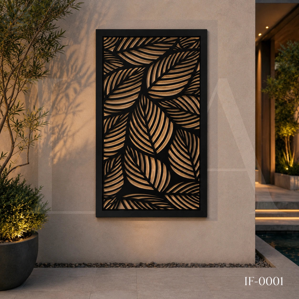 Modern Laser Cut Metal Outdoor Privacy Screen Panel