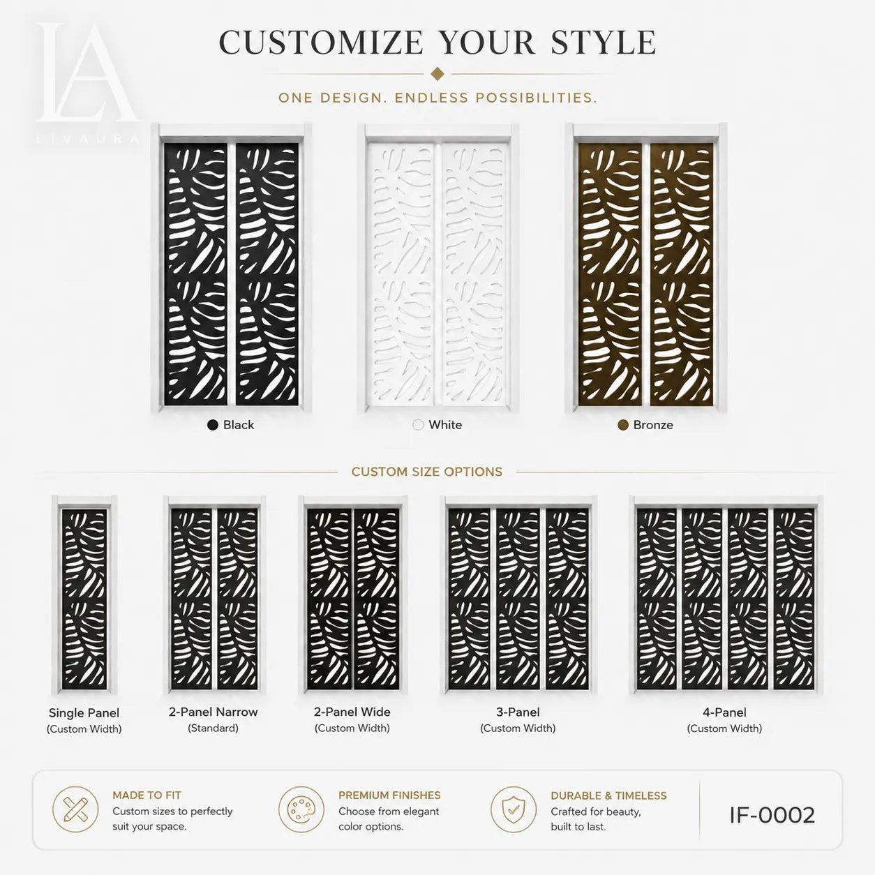 Modern Tropical Leaf Laser Cut Metal Decorative Screen Panel