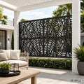 Modern Leaf Pattern Laser Cut Metal Privacy Screen Panel
