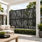 Modern Leaf Pattern Laser Cut Metal Privacy Screen Panel